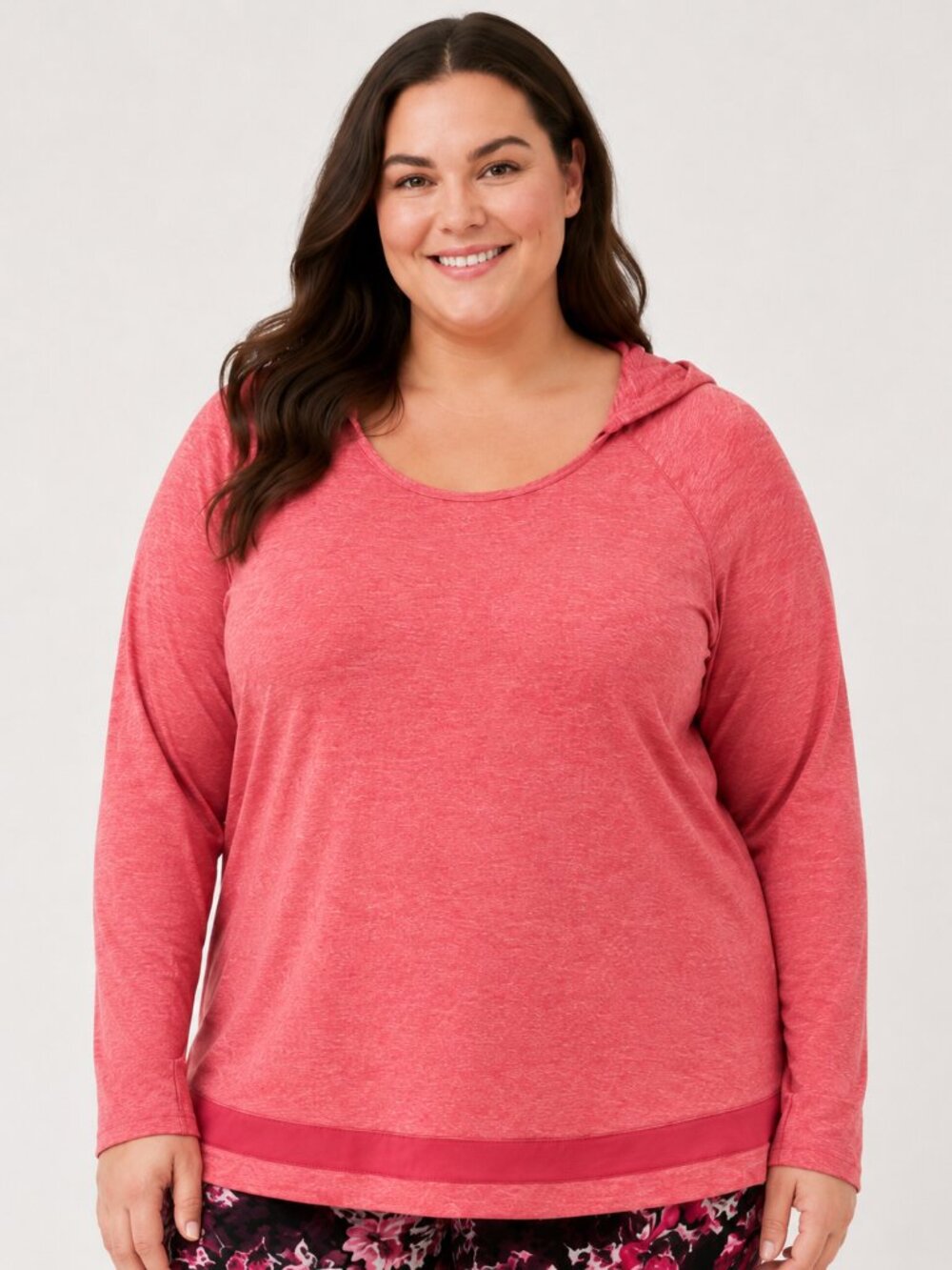 LIVI Active Lane Bryant Coral Pink Hoodie 14/16 Mesh Hem Thumbholes